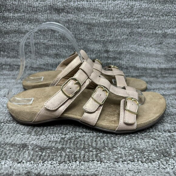 VIONIC Misa Orthotic Slide Sandal Women's 8M Metallic Rose Gold - Picture 1 of 7